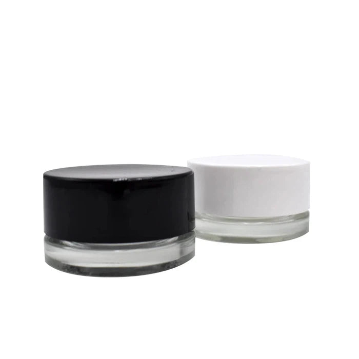 9ml Glass Low-Profile Container - Child Resistant - Black or White Cap (320CT or 360CT)-Low Profile Jars-BeastBranding