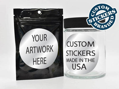 Beast Branding CUSTOM PRINTED STICKERS - 3" Circle for 1/8 Oz, 1/4 Oz, Gram Mylar Pouch Bag-Custom Print Labels-BeastBranding