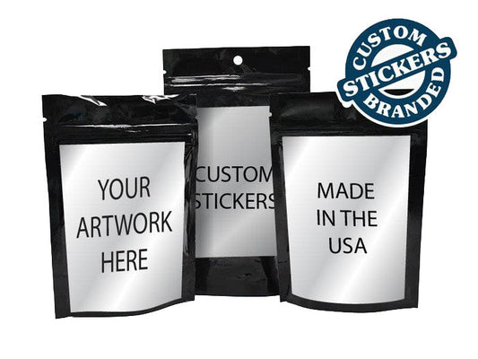 Beast Branding CUSTOM PRINTED STICKERS - 4" x 6" Rectangle for 1/2 Oz, 1 Oz Mylar Bag, Exit Bags-Custom Print Labels