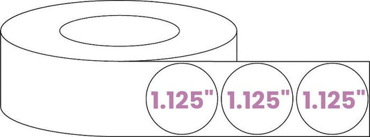 Blank Roll 1.125", 1.25" & 1.375" Circle White Gloss Premium BOPP Labels-Prescription Labels & State Compliant Labels-BeastBranding