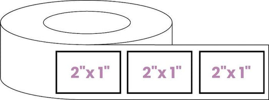 Blank Roll 2" x 1" Rectangle White Gloss Premium BOPP Labels-Prescription Labels & State Compliant Labels-BeastBranding