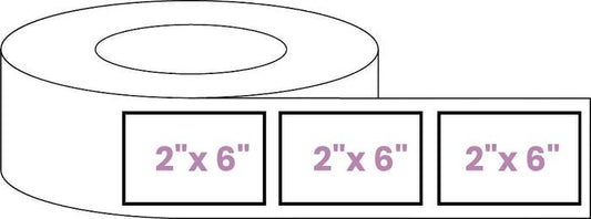 Blank Roll 2" x 6" Rectangle White Gloss Premium BOPP Labels-Prescription Labels & State Compliant Labels-BeastBranding