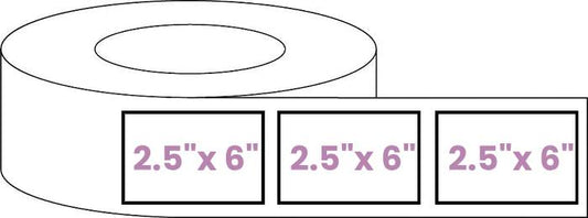 Blank Roll 2.5" x 6" Rectangle White Gloss Premium BOPP Labels-Prescription Labels & State Compliant Labels-BeastBranding