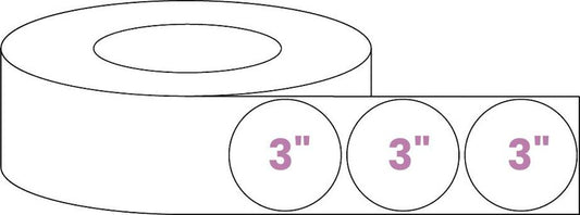 Blank Roll 3" Circle White Gloss Premium BOPP Labels (3450 Count)-Prescription Labels & State Compliant Labels-BeastBranding