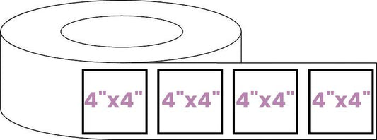 Blank Roll 4" x 4" Square White Gloss Premium BOPP Labels-Prescription Labels & State Compliant Labels-BeastBranding