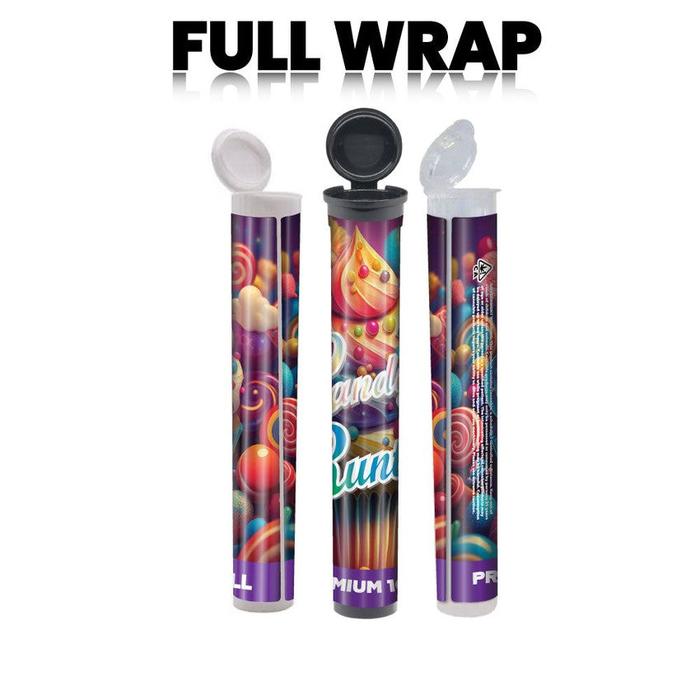California Pre-Designed 116mm Black Blunt Tube, with Sticker Applied!-Custom Print Stickers-BeastBranding