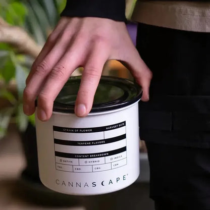 Cannascape® 4" Stainless Steel Matte Stash Jars - Black or White - (1 Count)-stash jar-BeastBranding