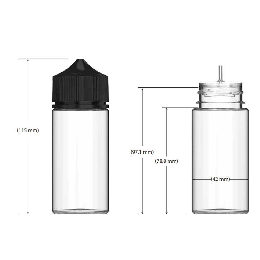 Chubby Gorilla 100ML V3 Unicorn Plastic Squeeze Bottle PET CR - Various Colors - (400 Count)-Dropper Bottles