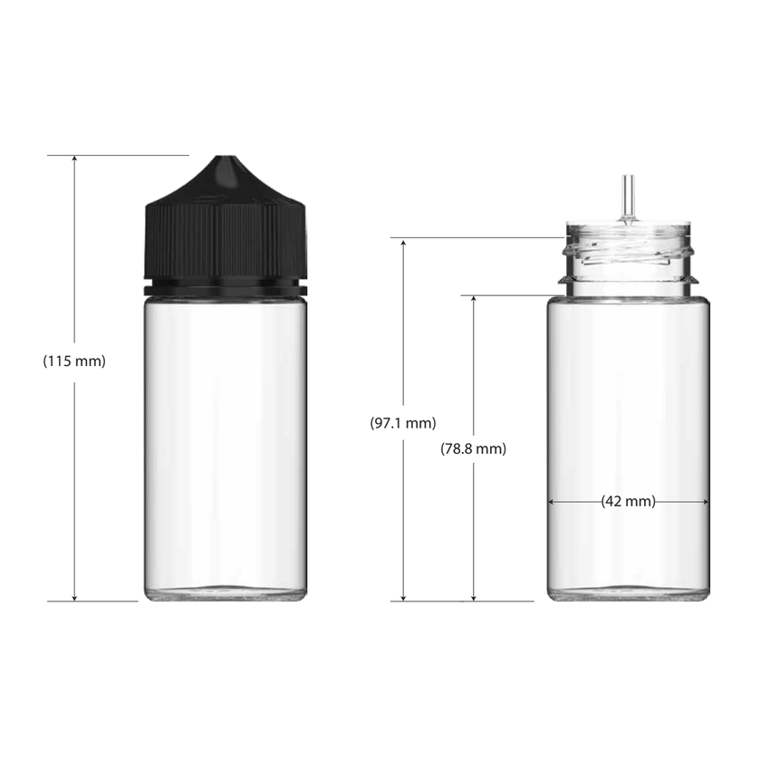 Chubby Gorilla 100ML V3 Unicorn Plastic Squeeze Bottle PET CR - Various Colors - (400 Count)-Dropper Bottles