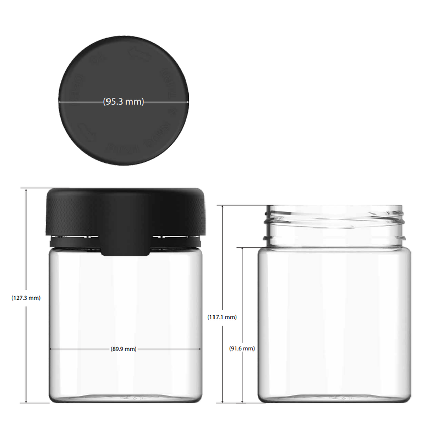 Chubby Gorilla 18.5oz Aviator XL Plastic Jar Container w/ Inner Seal - Various Colors - (Various Counts)-Aviator Containers