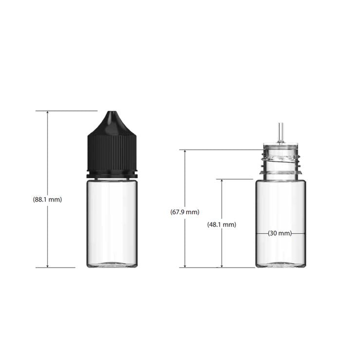 Chubby Gorilla 30ML Stubby Unicorn Plastic Squeeze Bottle PET CR - Various Colors - (Various Counts)-Dropper Bottles-BeastBranding
