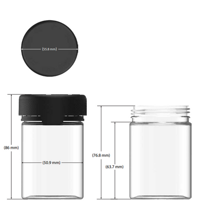 Chubby Gorilla 4oz Aviator CR Plastic Jar Containers w/ Inner Seal - Various Colors - (Various Count)-Aviator Containers-BeastBranding
