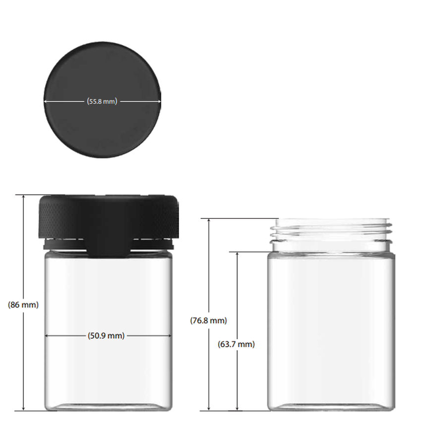 Chubby Gorilla 4oz Aviator CR Plastic Jar Containers w/ Inner Seal With Labels & Application-Aviator Containers