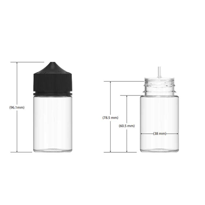 Chubby Gorilla 60ML Mini Unicorn Plastic Squeeze Bottle PET CR - Various Colors - (500 Count)-Dropper Bottles-BeastBranding