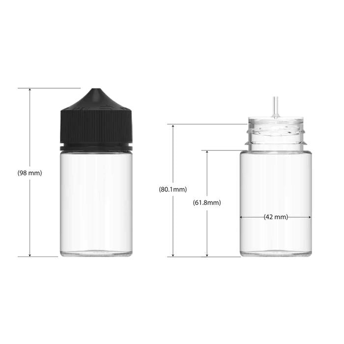 Chubby Gorilla 75ML Stubby Unicorn Plastic Squeeze Bottle PET CR - Various Colors - (500 Count)-Dropper Bottles-BeastBranding