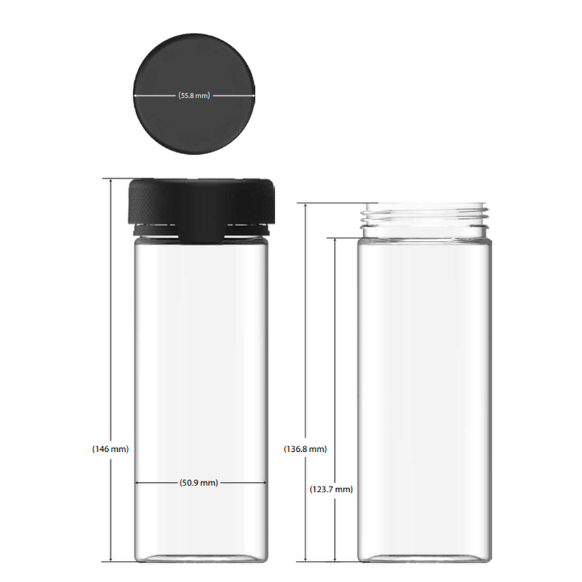 Chubby Gorilla 8oz Aviator CR Plastic Jar Containers w/ Inner Seal - Various Colors - (Various Counts)-Aviator Containers-BeastBranding
