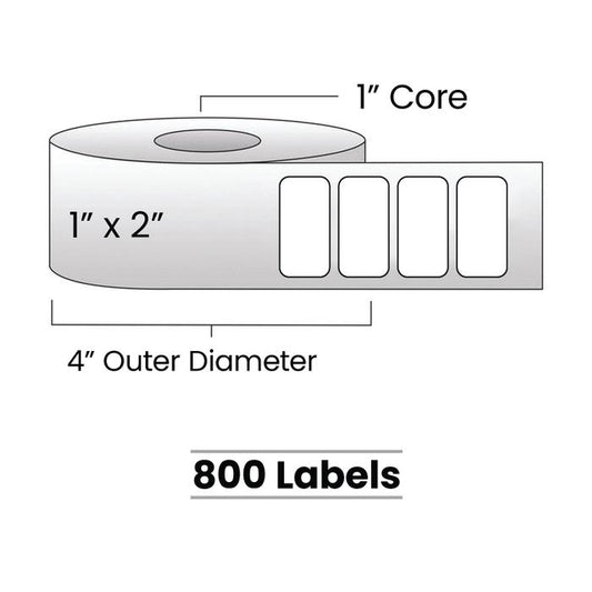 Direct Thermal Labels - Metrc Label - 1" x 2" - 1" Core / 4" Outer Diameter - (800 Labels Per Roll)-Stock Labels-BeastBranding