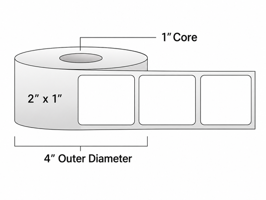 Direct Thermal Labels - Metrc Label - 2" x 1" - 1" Core / 4" Outer Diameter - (1340 Labels Per Roll)-Stock Labels-BeastBranding