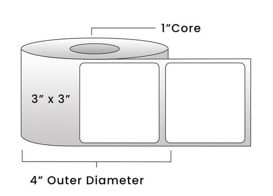 Direct Thermal Labels - Metrc Label - 3" x 3" - 1" Core / 4" Outer Diameter - (510 Labels Per Roll)-Stock Labels-BeastBranding