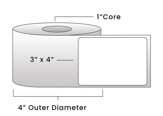 Direct Thermal Labels - Metrc Label - 3" x 4" - 1" Core / 4" Outer Diameter - (390 Labels Per Roll)-Stock Labels-BeastBranding