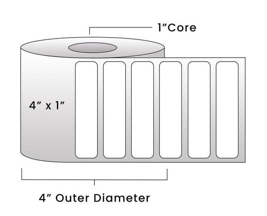 Direct Thermal Labels - Metrc Label - 4" x 1" - 1" Core / 4" Outer Diameter - (1340 Labels Per Roll)-Stock Labels-BeastBranding