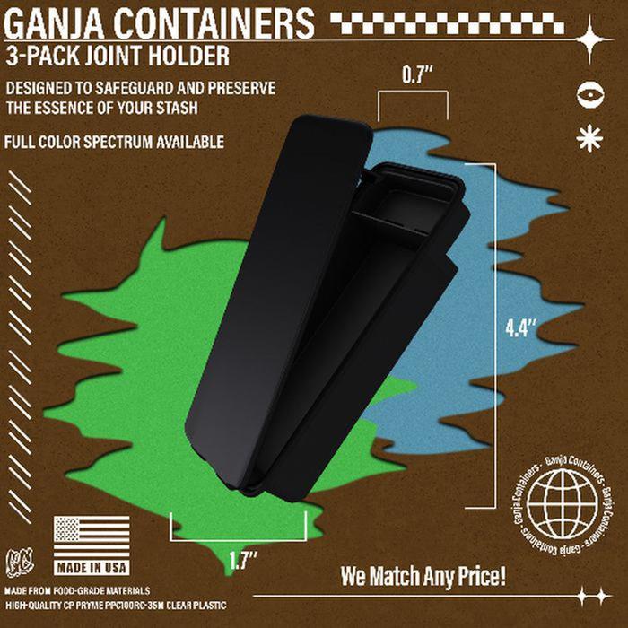 Ganja Containers 3-Pack Preroll Container & Labels (No Application Available)-Tubes-BeastBranding