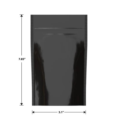 Mylar Bag Black/Clear - 1/2 Oz - 14 Grams - 5.1" x 7.85" - (1000 to 50,000 Count)-Mylar Smell Proof Bags-BeastBranding