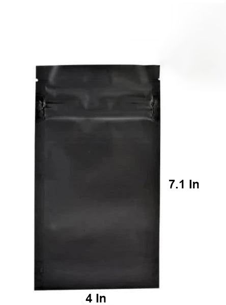 Mylar Bag DymaPak Child Resistant CR Black 1/4 Oz - Opaque 7 Grams (1,000 Count)-Mylar Smell Proof Bags-BeastBranding