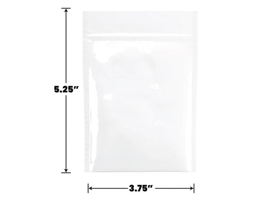 Mylar Bag Opaque White - 1/8 Oz - 3.5 Grams - (100 to 50,000 Count)-Mylar Smell Proof Bags