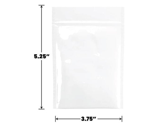 Mylar Bag Opaque White - 1/8 Oz - 3.5 Grams - (1000 to 50,000 Count)-Mylar Smell Proof Bags-BeastBranding