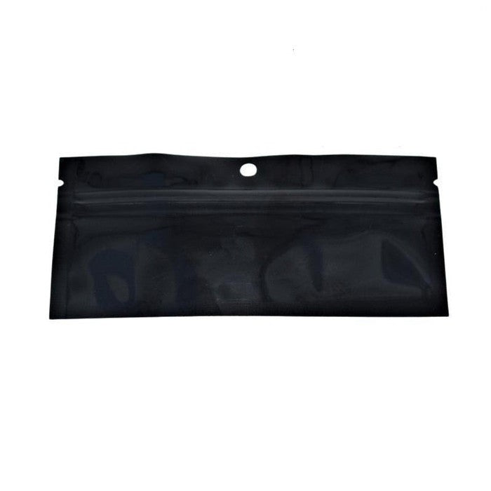 Mylar Bag Pouch 6" x 2.71" Black/Black Opaque Preroll (Various Counts)-Mylar Smell Proof Bags-BeastBranding