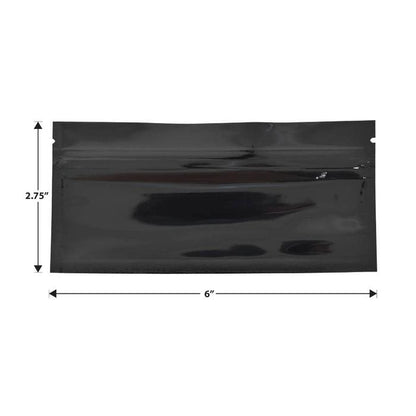 Mylar Bag Pouch 6" x 2.75" Clear/Black Preroll - (1000 to 10,000 Count)-Mylar Smell Proof Bags-BeastBranding