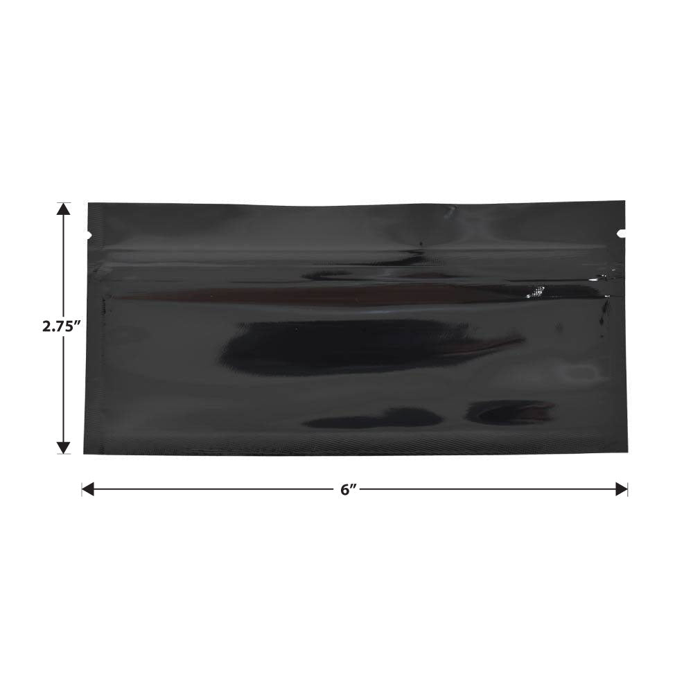 Mylar Bag Pouch 6" x 2.75" Clear/Black Preroll - (500 to 10,000 Count)-Mylar Smell Proof Bags
