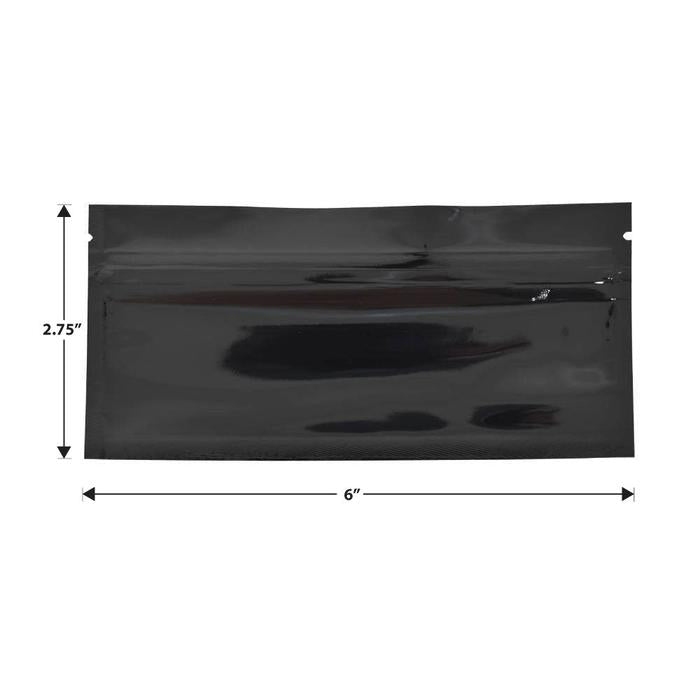Mylar Bag Pouch 6" x 2.75" Clear/Black Preroll - (500 to 10,000 Count)-Mylar Smell Proof Bags-BeastBranding