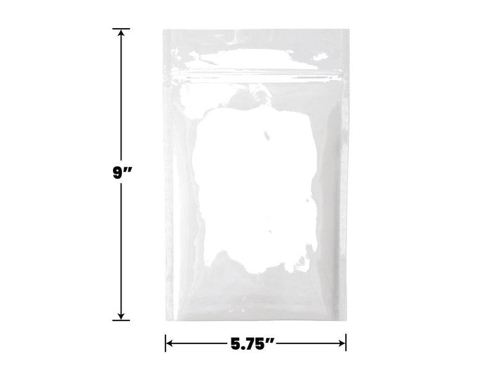 Mylar Bag White/Clear - 1 Oz - 28 Grams 6 x 9.25" - (100 to 50,000 Count)-Mylar Smell Proof Bags-BeastBranding