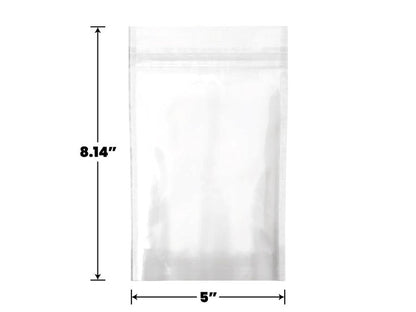 Mylar Bag White/Clear 1/2 Oz - 14 Grams - 5 x 8.14" - (100 to 50,000 Counts)-Mylar Smell Proof Bags-BeastBranding