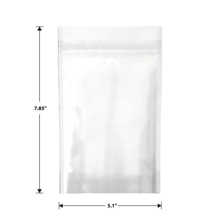 Mylar Bag White/Clear 1/2 Oz - 14 Grams - 5.1" x 7.85" - (1000 to 50,000 Counts)-Mylar Smell Proof Bags-BeastBranding