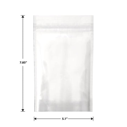 Mylar Bag White/Clear 1/2 Oz - 14 Grams - 5.1" x 7.85" - (1000 to 50,000 Counts)-Mylar Smell Proof Bags-BeastBranding