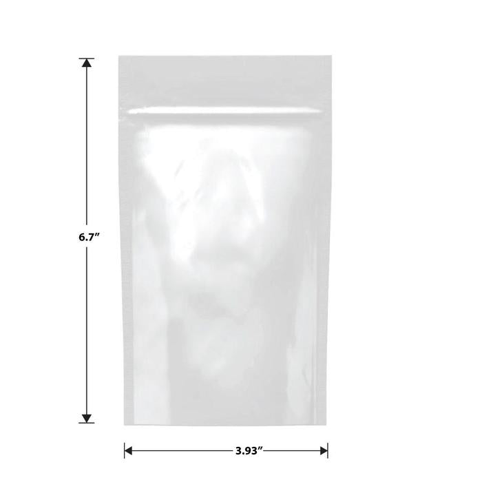 Mylar Bag White/Clear - 1/4 Oz - 7 Grams - 3.93" x 6.7" - (1000 to 50,000 Count)-Mylar Smell Proof Bags-BeastBranding