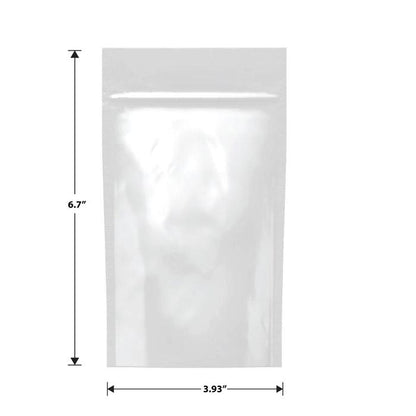Mylar Bag White/Clear - 1/4 Oz - 7 Grams - 3.93" x 6.7" - (1000 to 50,000 Count)-Mylar Smell Proof Bags-BeastBranding
