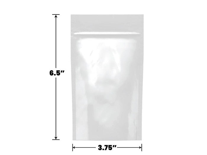 Mylar Bag White/Clear - 1/4 Oz - 7 Grams - 4" x 6.5" - (100 to 50,000 Count)-Mylar Smell Proof Bags-BeastBranding