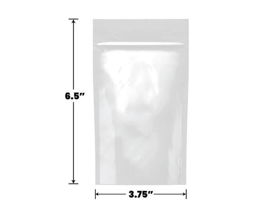 Mylar Bag White/Clear - 1/4 Oz - 7 Grams - 4" x 6.5" - (100 to 50,000 Count)-Mylar Smell Proof Bags-BeastBranding