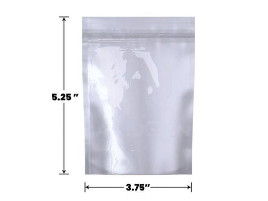 Mylar Bag White/Clear 1/8 Oz - 3.5 Grams (100 to 50,000 Count)-Mylar Smell Proof Bags-BeastBranding