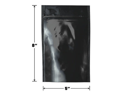 Mylar Pouch Bag Opaque Black 1/2 Oz - 14 Grams - (Various Counts)-Mylar Bags-BeastBranding