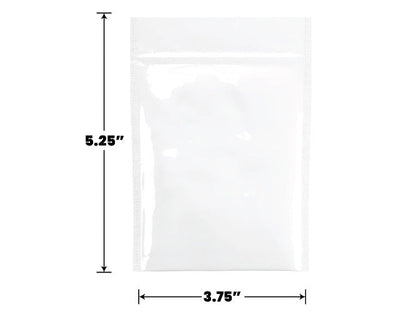 Mylar Pouch Bag Opaque White 1/8 Oz - 3.5 Grams - (Various Counts)-Mylar Bags-BeastBranding