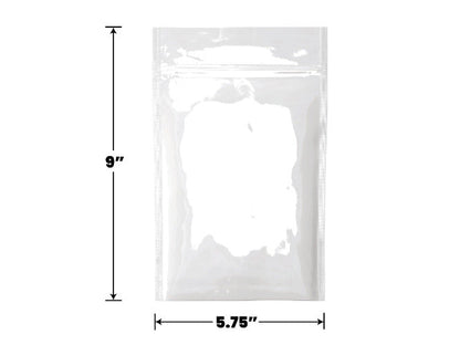 Mylar Pouch Bag White/Clear - 1 Oz - 28 Grams 6 x 9.25" - (Various Counts)-Mylar Bags-BeastBranding