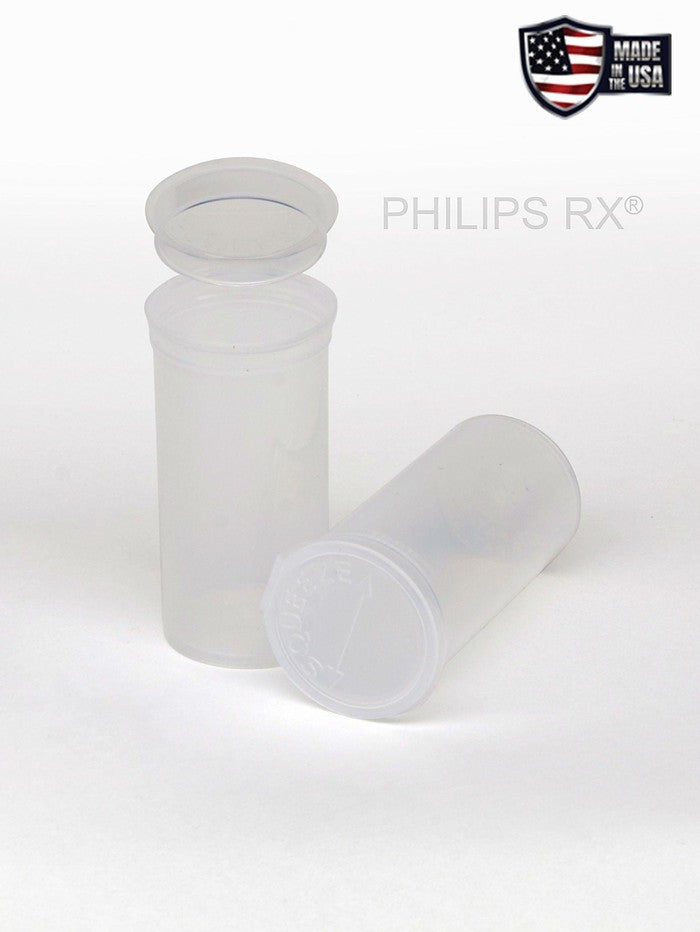 Philips 13 Dram Pop Top Vial - 1 Gram - Child Resistant - Clear - Translucent - (315 - 22,680 Count)-Pop Top Vials-BeastBranding