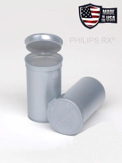 Philips 19 Dram Pop Top Vial - 1/8 Oz - Child Resistant - Opaque Silver - (225 - 16,200 Count)-Pop Top Vials-BeastBranding