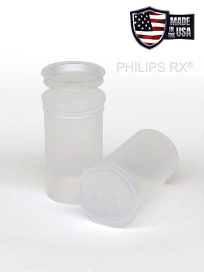 Philips 19 Dram Pop Top Vial - 1/8 Oz - Child Resistant - Translucent Clear - (225 - 16,200 Count)-Pop Top Vials-BeastBranding