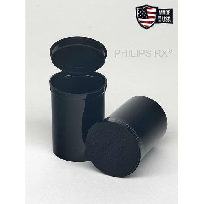 Philips 30 Dram Pop Top Vial - 1/4 Oz - Child Resistant - Black - Opaque - (150 - 10,800 Count)-Pop Top Vials-BeastBranding